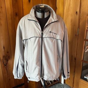 Champion Light Gray Windbreaker with Black Trim